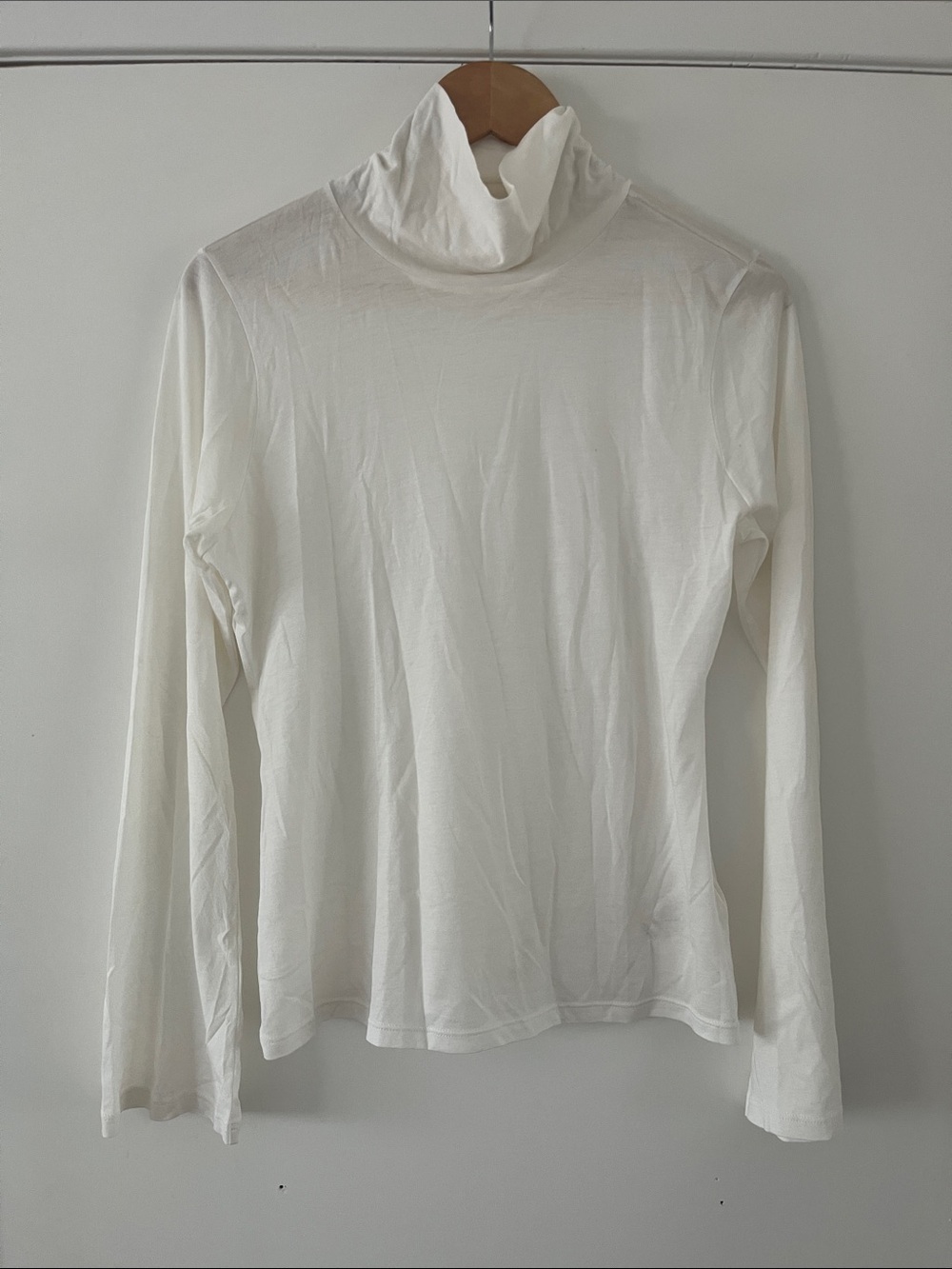 Anthropologie Maeve White Turtleneck Long Sleeve Top